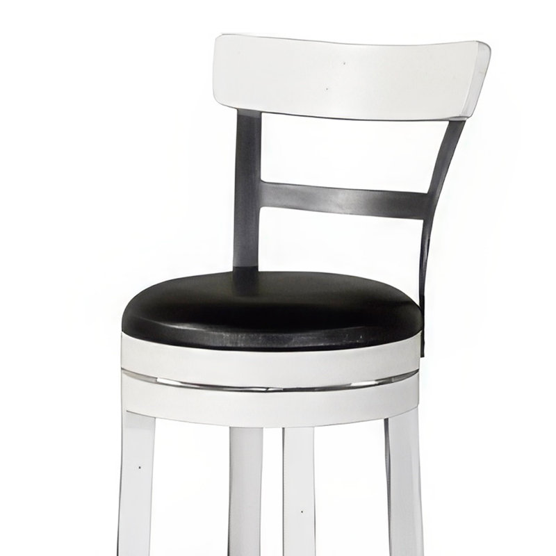 Ensemble de 2 tabourets pivotants Orso, similicuir noir, blanc, noir