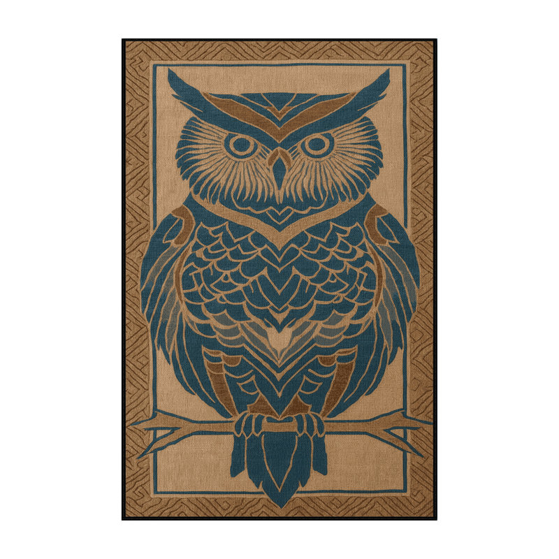 Washable Hawaiian Owl Hawaiian Area Rug, Rectangle 2' x 3'