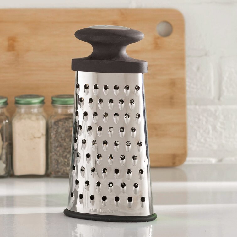 Stainless Steel 4-Sided Cheese and Spice Graters with Handle and