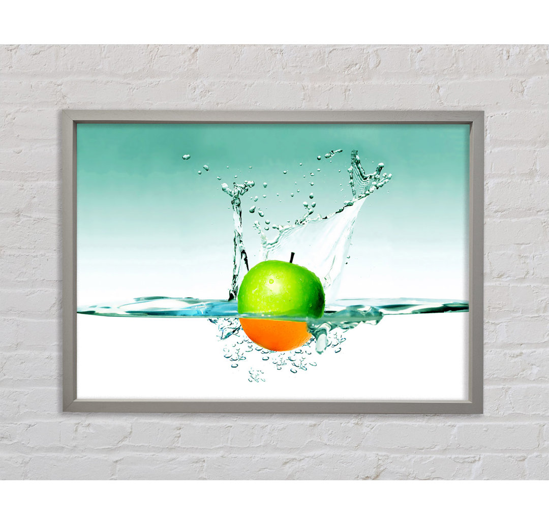 Orange Or Apple Splash - Einzelne Bilderrahmen Kunstdrucke auf Leinwand