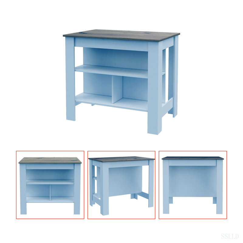 Îlot de cuisine, trois tablettes