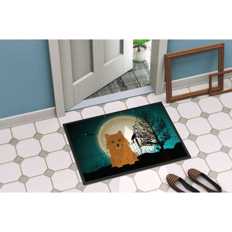 Tapis d'extérieur Caillo Halloween Scary Norwich Terrier, Rectangle 2 pi x 3 pi