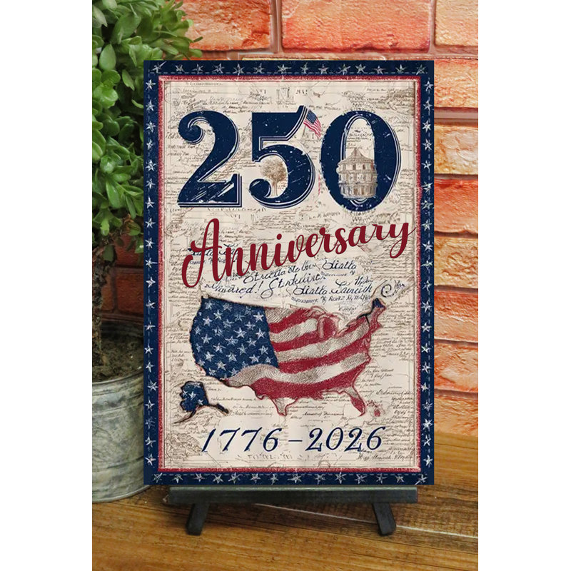 Plaque en métal America 250th Birthday