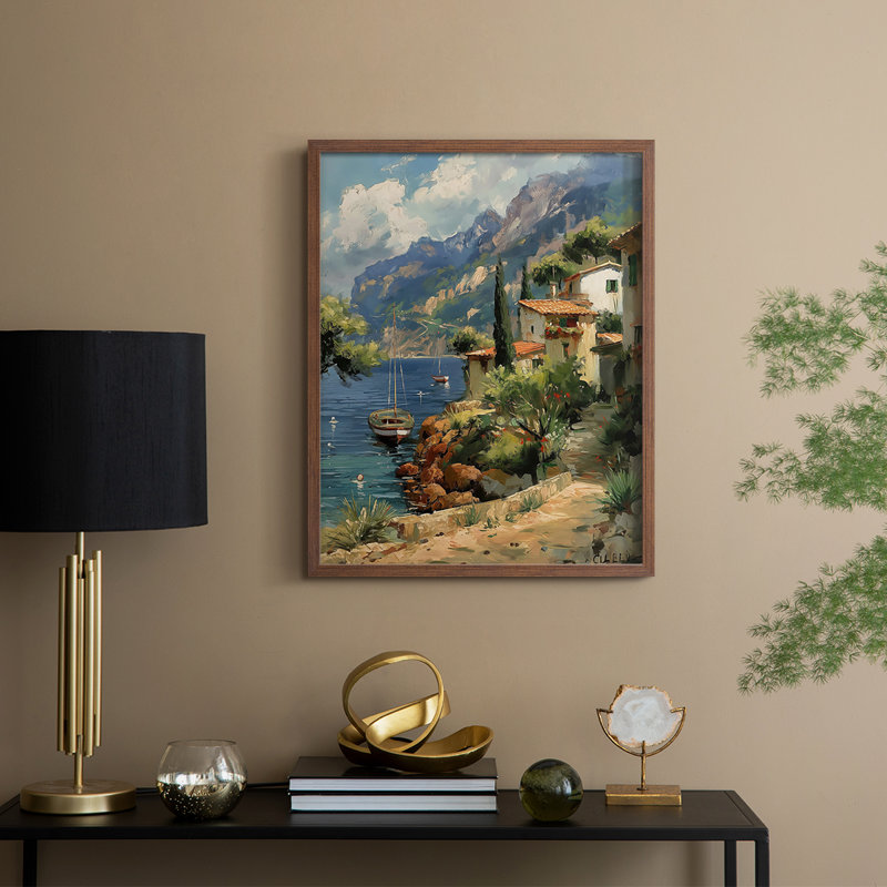 NAUTICAL Series DLXV, reproduction encadrée - bois massif, H 15 po x l 12 po, Noyer
