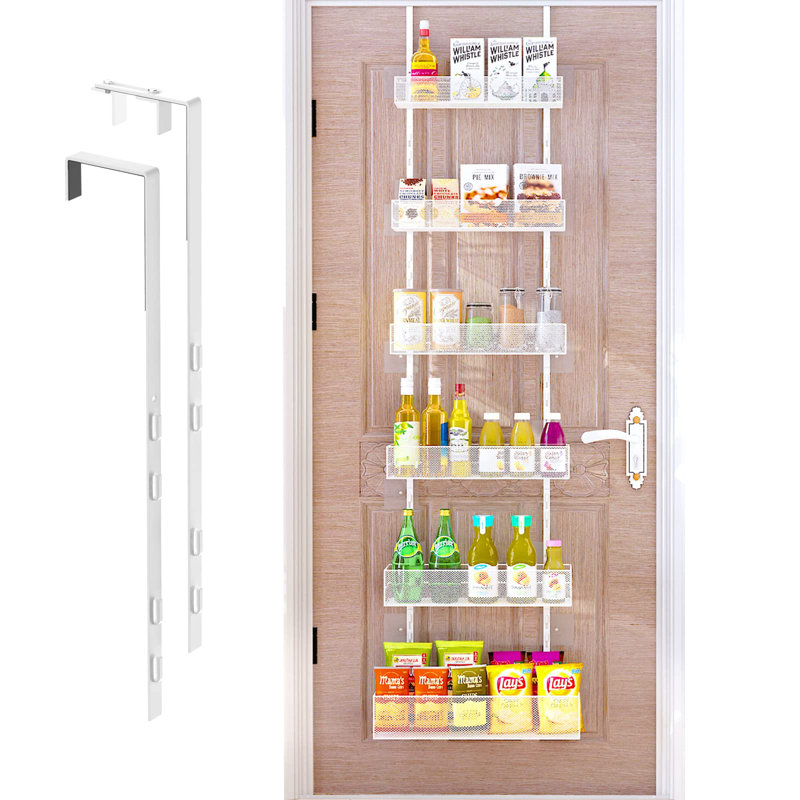 Hulcott Wall Spice Rack with Adjustable Racks, White