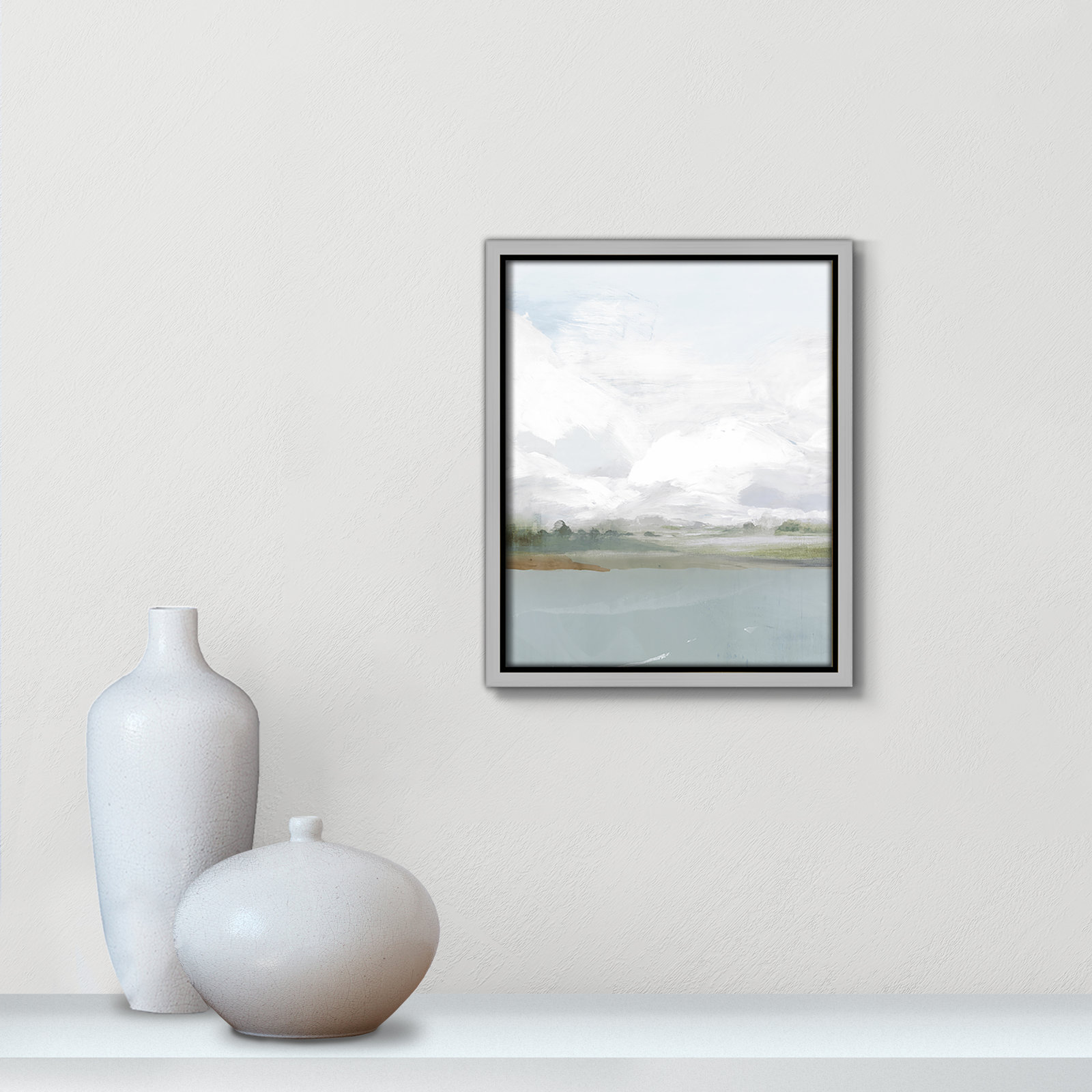 All Shore Painting, 11.5" H x 9.5" W, Silver