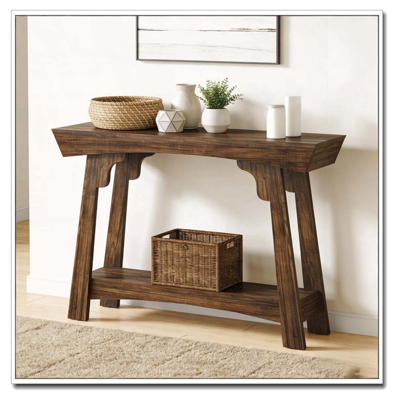 2-Tier Console Table with Sturdy Adjustable Feet