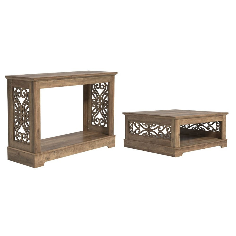 Ensemble de table d'appoint Eddie, Knotty Oak, Chêne noir