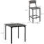 Ensemble 5 pièces de table de bar à hauteur de comptoir, table de cuisine carrée et chaises avec repose-pieds, conception peu encombrante