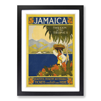 Vintage Travel Poster Jamaica Framed Vintage Advertisement - Framed Print