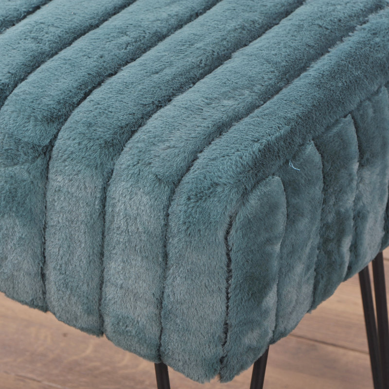 Dugan Upholstered Ottoman, Dark Teal 