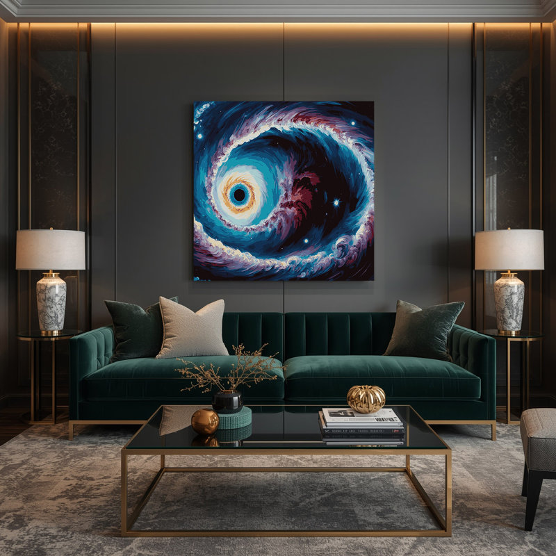 Art mural sur toile mauve Space Helix, H 12 po x l 12 po