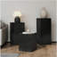 Ensemble de tables d'appoint de style rétro naturel, tables de bout empilables, table d'appoint MGO à colonne carrée pour le salon, la chambre à coucher, le bureau, couleur noire-497929952
