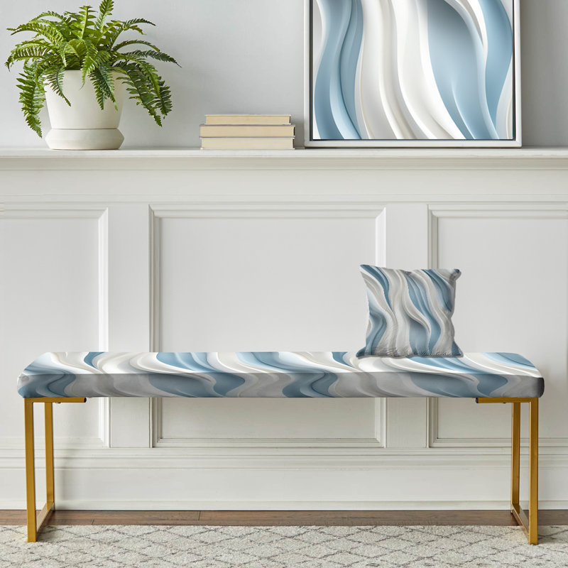 Gentle Lines - Banc rembourré abstrait en or