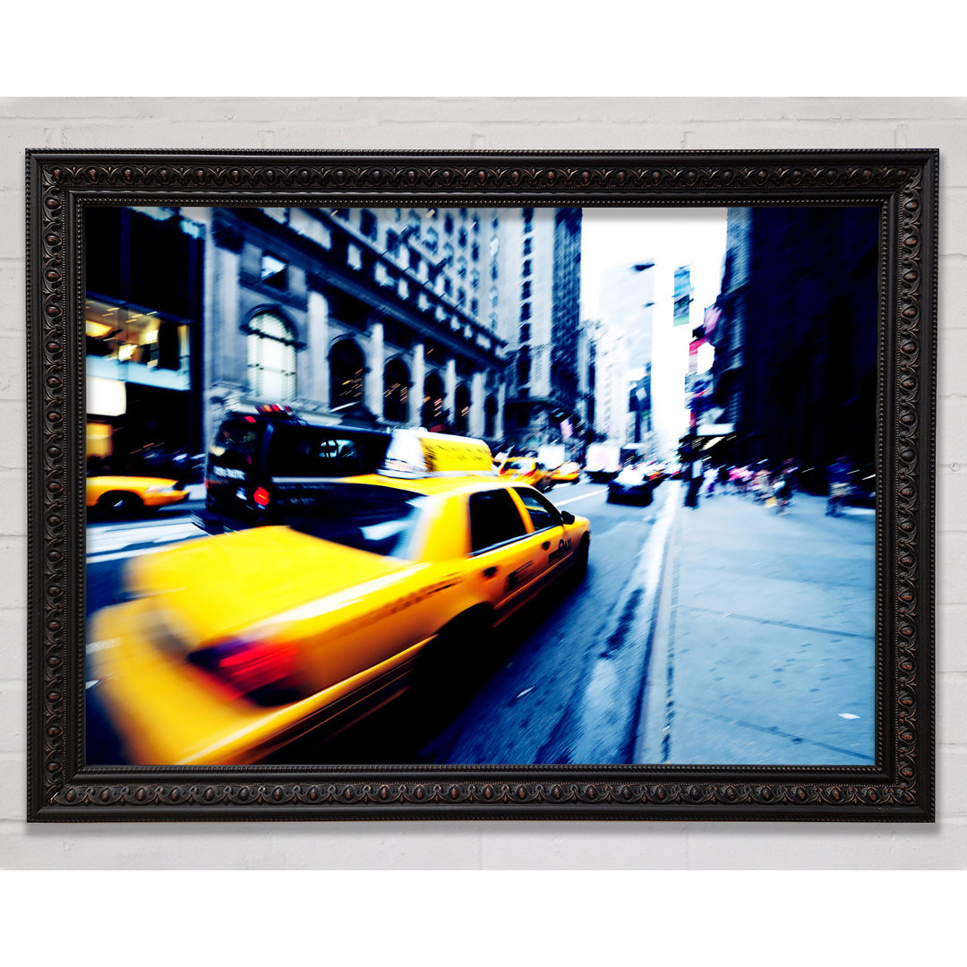 New York City Yellow Cab Blur - Einzelner Bilderrahmen Kunstdrucke