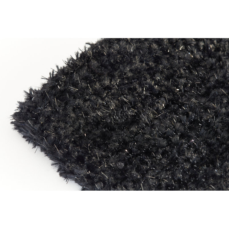 Twinkle Polyester Blend Non-Slip Shower Mat, Black