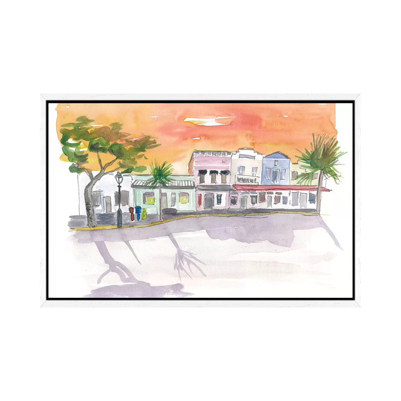 Shops On Duval St Key West Fl by Markus & Martina Bleichner - Painting on Canvas, 45.72cm H x 66.04cm W x 3.81cm D