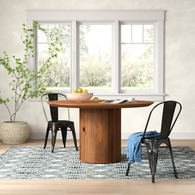 55.1'' Round Dining Table, Brown