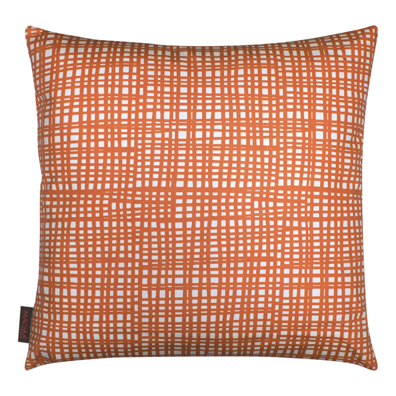 Juno Cotton Reversible Throw Pillow, Orange, 19" x 19"