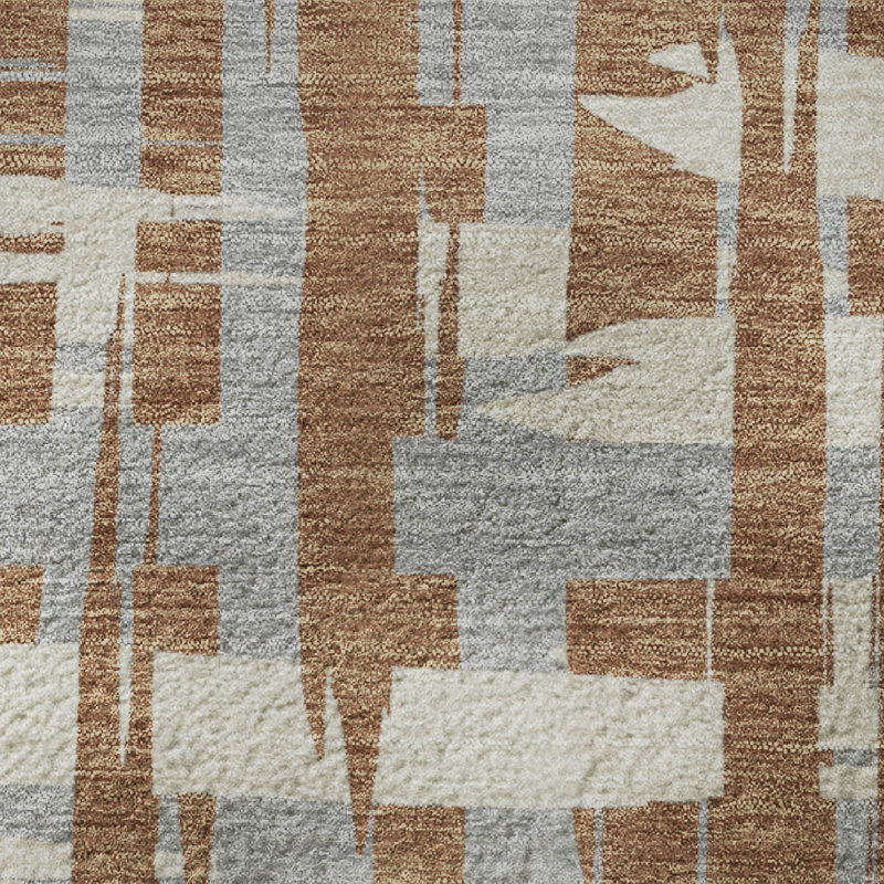 Premium Machine Washable Chelston AMF1849 Stripes Rug, Round 8'