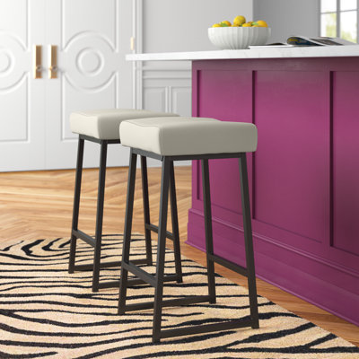 Pantanella Upholstered Counter Stool with Metal Frame
