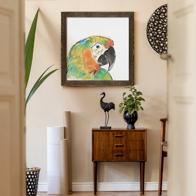 Olive horizon II, reproduction d’art sur toile encadrée, H 27,5 po x l 27,5 po x P 1,5 po, Cadre noyer