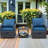 5 Pieces Wicker Patio Furniture Set, Outdoor Furniture With Sturdy Rust-Proof Frame, Comfortable Cushions With High-Density Sponge, Space-Saving Design With Ottoman Storage-544917828