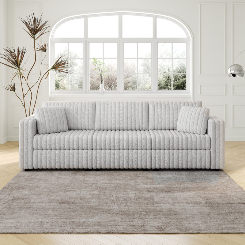 Canapé modulaire pour 3 personnes - Design très confortable et distinctif., Polyester gris clair