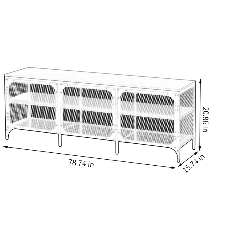 Crédence de rangement Lewi 70,86 po, 20.86" H x 78.74'' W x 15.74" D