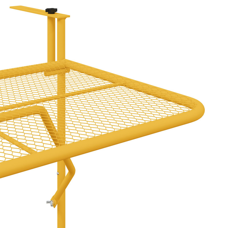 Balcony Table Metal Medium Collapsible Patio Table, Mustard
