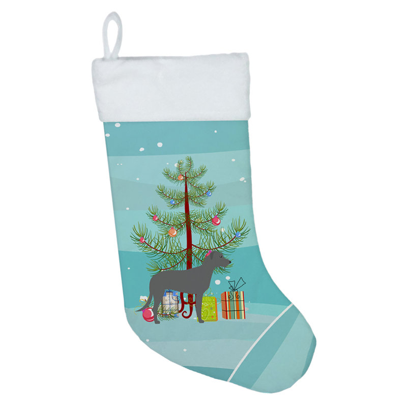 Chaussette de noël joyeux de noël, Lévrier irlandais