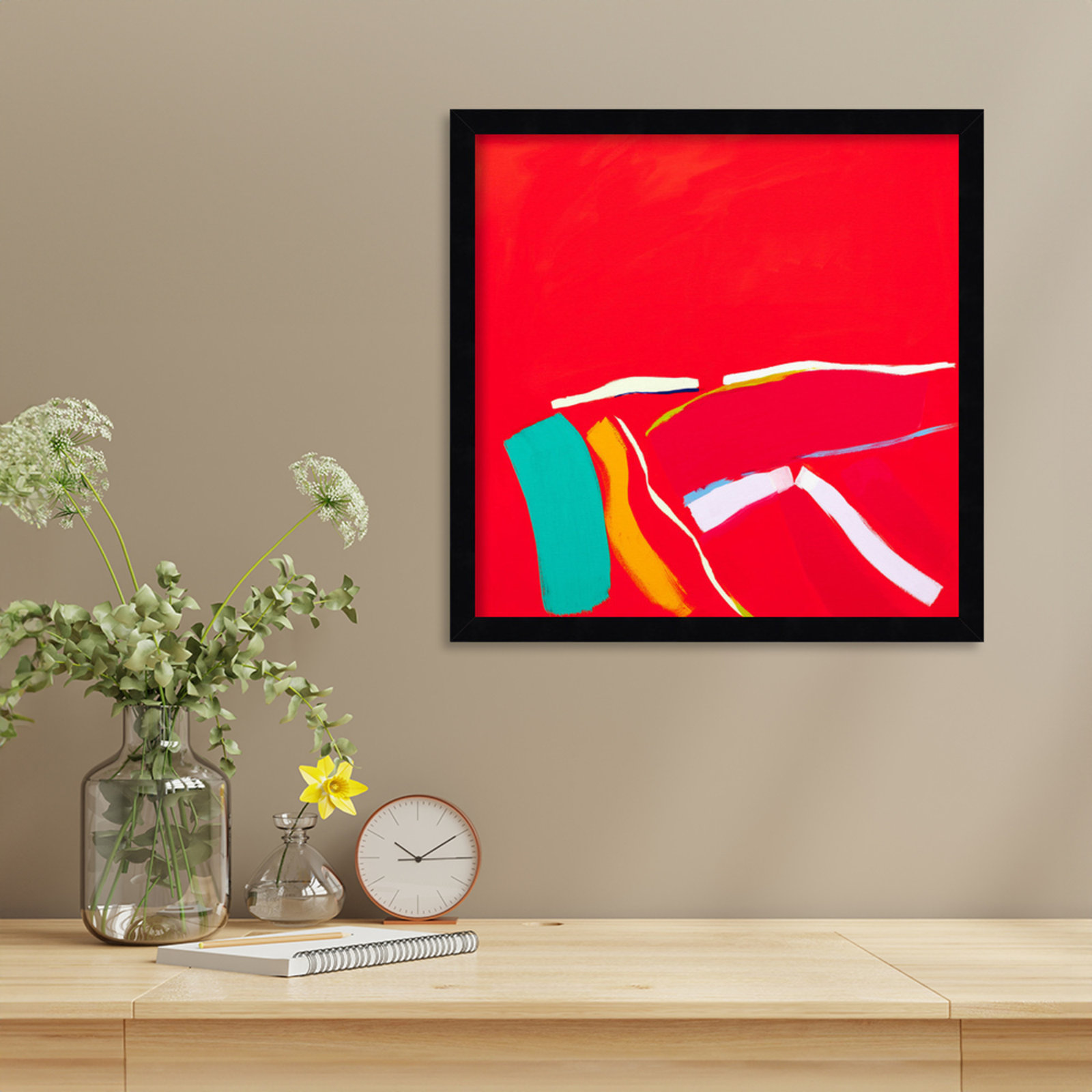 Passion Print by Angie Kenber, 17" H x 17" W, Black