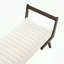 Banc de style Mid-Century avec tissu chenille et pieds en bois de noyer