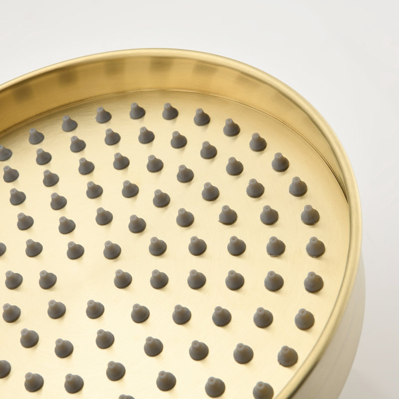 Système de douche à main - pluie de 8 po en or brossé élégant, Brushed Gold
