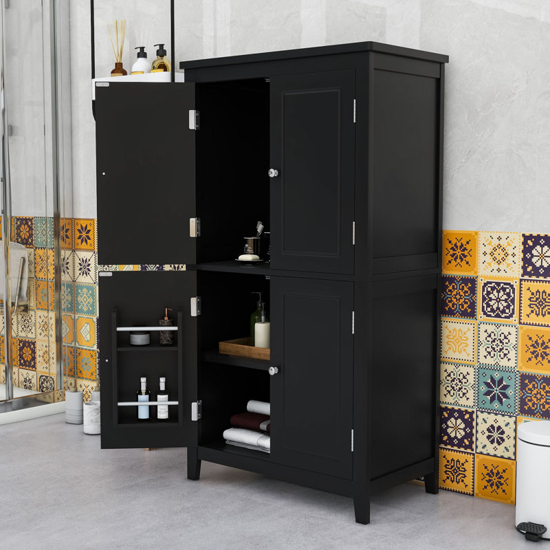 Armoire de salle de bain Flaxberry, Noir, noir, noir, noir