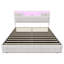 Velvet Ottoman Bed with RGB LED & Charging Station, Tufted Storage Headboard with Drawers, Beige/Grey, EU Double & King Size 140/160x200cm-1653503309-1653503310