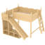 Lit mezzanine en bois avec tablettes, garde-robe et glissade amovible-125006285-125006287