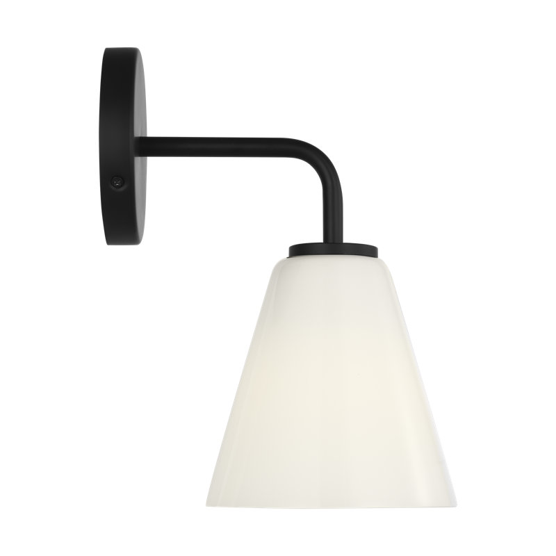 Applique murale de salle de bain Nabi Hayden, 1, Nuit noire, Blanc