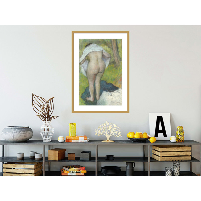 «Girl Drying Herself» par Edgar Degas, impression giclée encadrée, H 41,5 po x l 29,24 po
