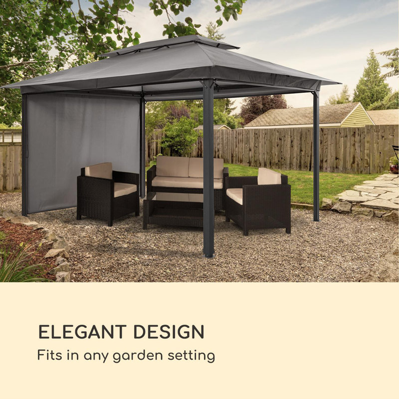 3m x 4m Steel Patio Gazebo, Dark Grey