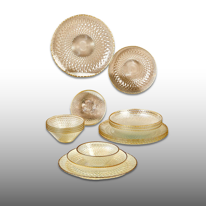 Service de table 18 pièces 100% verre 18 pièces