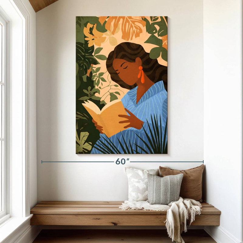 Boho Reading Beauty, 51" H x 34" W