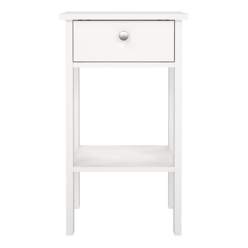 Allensby 40cm W Manufactured Wood Bedside Table, White