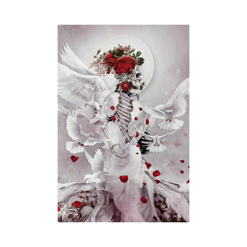 Skeleton Bride Ii by Riza Peker - Wrapped Canvas Painting, 20.32 cm H x 30.48 cm W
