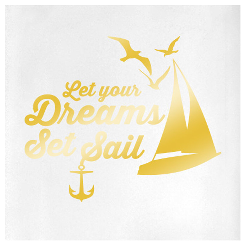 Nautical & Beach Wall Decal, Shiny Gold