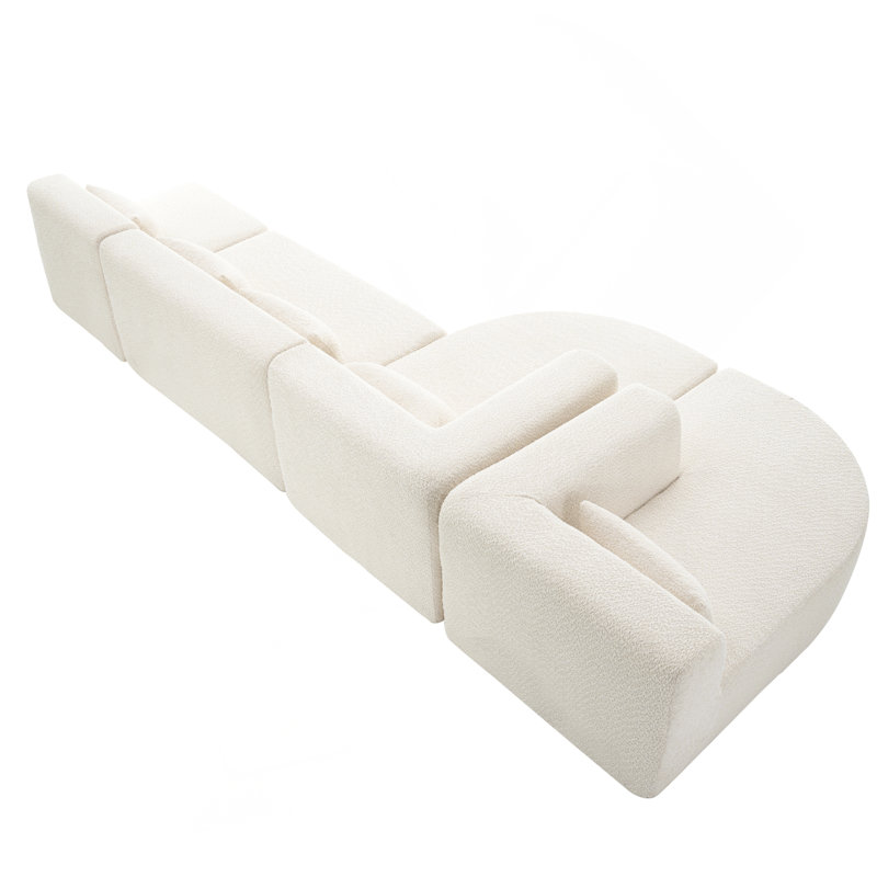 Canapé Boneless 144 ", Polyester beige
