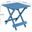 Table pliante d'extérieur en bois massif de couleur bleue - peu encombrante pour la cour arrière, bois de balcon, portable, épargne, cour arrière