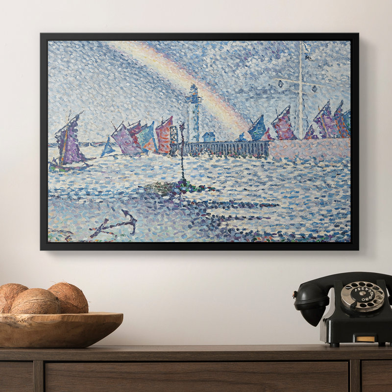 Entrée du port de Honfleur, 1899 - Paul Signac, toile tendue avec châssis, 16 x 24, Doré