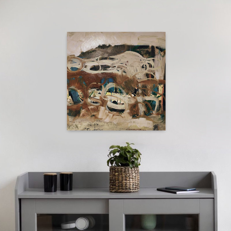 Norvège, art mural abstrait contemporain, H 18 po x l 18 po