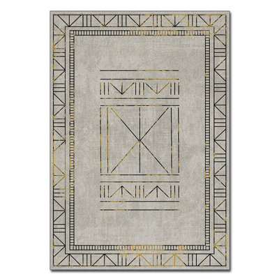 Luxurious Velvet Area Rug, 2.6 x 4.6 Feet, 100% Polyester, 740 g/m² | Non-Slip Felt Dot Underside, Laminated Sponge for Comfort | Easy Machine Washable | Modern Digital Print Design, Perfect for Any Room